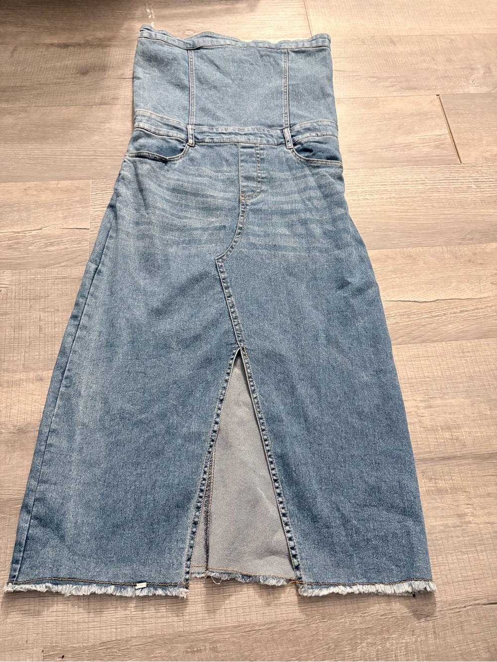 Y2k Spoon Jeans Denim halter Dress Women  Blue